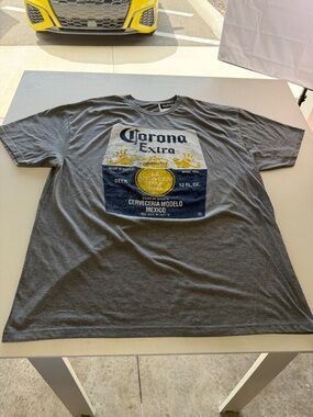Corona Graphic Tee - Gray with Navy & Yellow Logo Big and Tall 2X